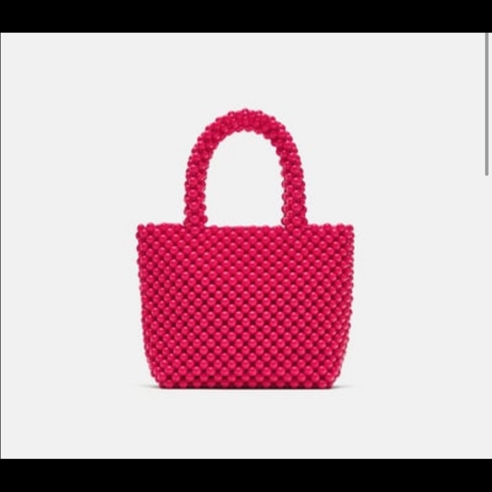 Zara pink beaded bag